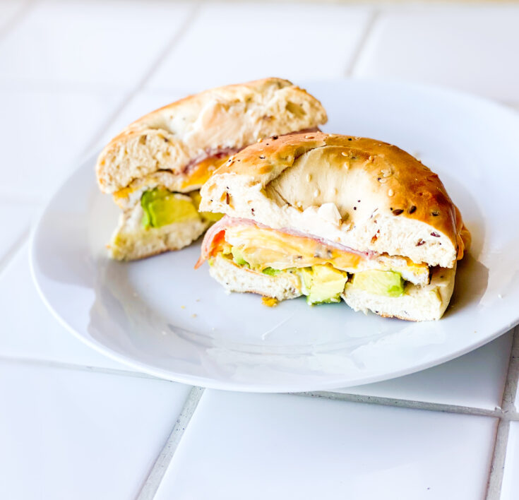 Ham, Lettuce, and Cheese Bagel Sandwich